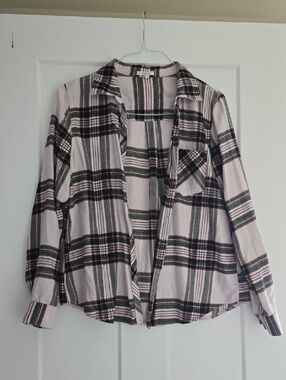 Maurices Pink Plaid Button-Down Shirt